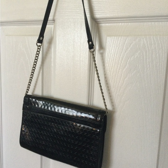 Nine West Black Faux Crocodile Skin Bag - Picture 3 of 4